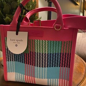 Kate Spade for Target Vibrant Pink Plaid Tote
